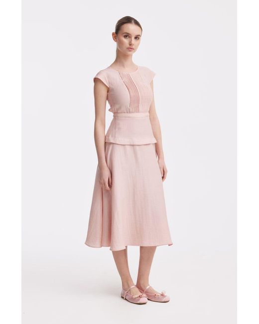 Georgette Pink Powder Midi Dress