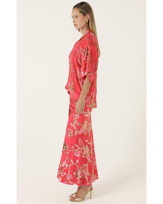SACHA DRAKE Red Blossom Kimono
