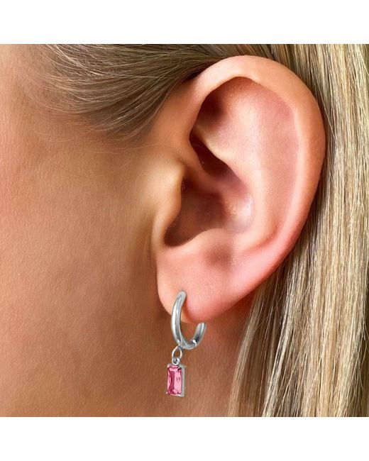 Evie Jewelry Pink Luxe Drop Huggie Earrings