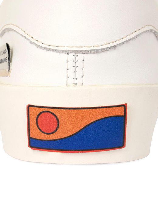 Springa | Unique Vulcanized Sneakers Italian Handmade White Wavy Vitelli Leather Sneakers for men