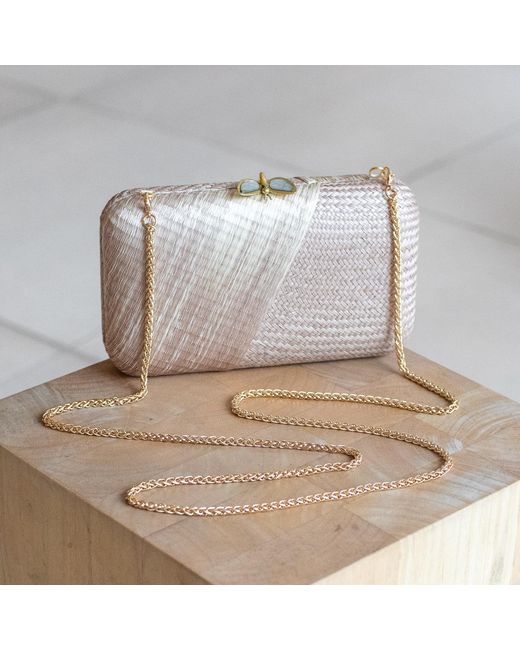 LIKHÂ Gray Dusty Rose Kimono Clutch Purse