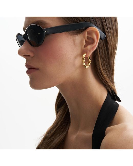 Maison De Gala Metallic Penelope Hoop Wave Earring