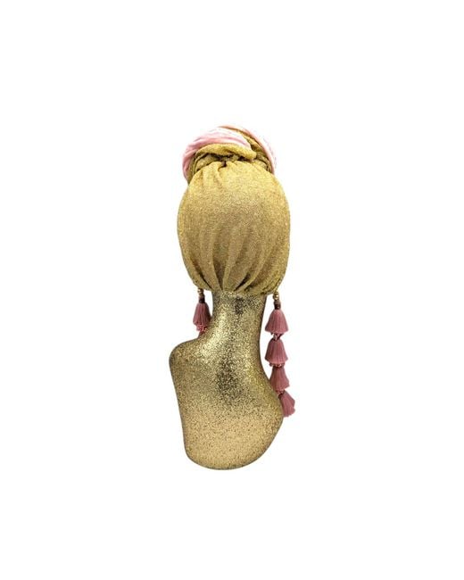 Julia Clancey Pink Edith Glitz Shimmy Dorado Turban