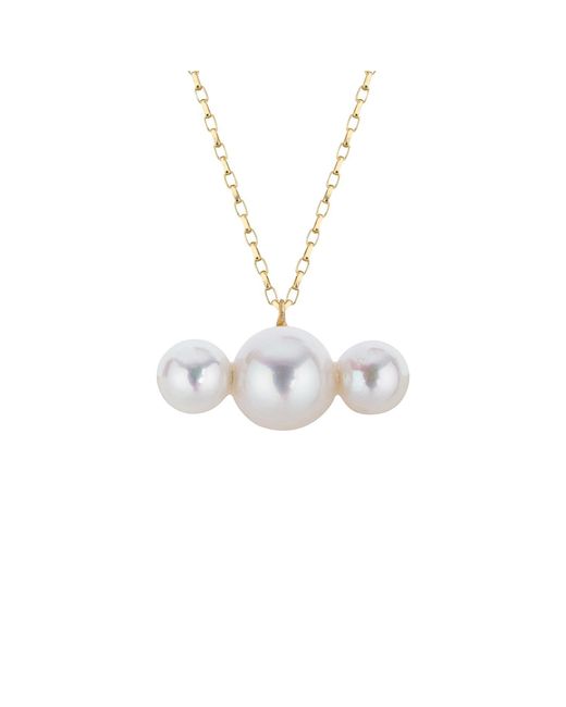 Ora Pearls Metallic Tria Pearl Chain Necklace