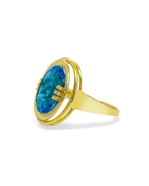 GEM BAZAAR Blue The Swiss Topaz Heritage Ring