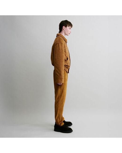Luroq London Brown Straight Cord Trousers for men