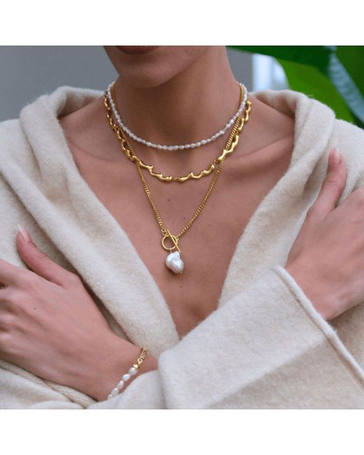 LINYA JEWELLERY Metallic Dery Drop Necklace Choker