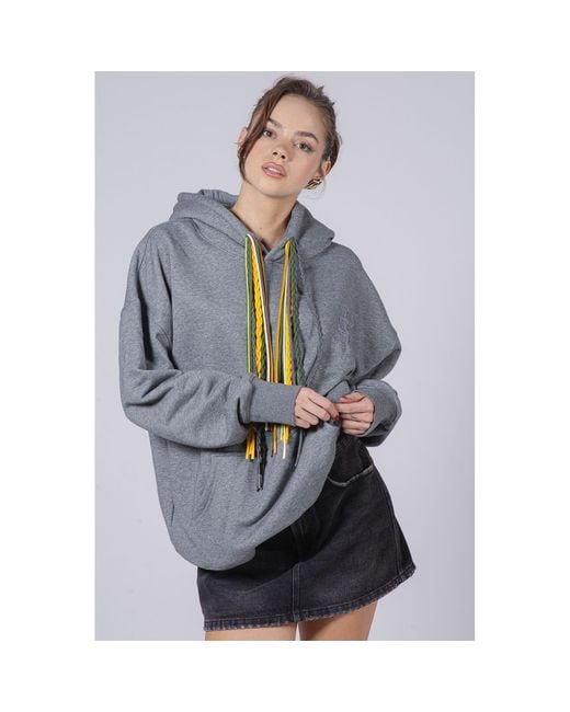 While We're Awake Blue Dark Multi String Hoodie
