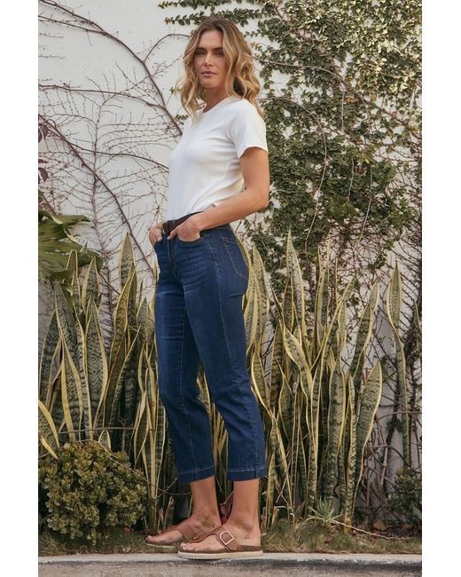 Adrift Clothing Blue Adrift Denim Cropped Straight Leg Jeans