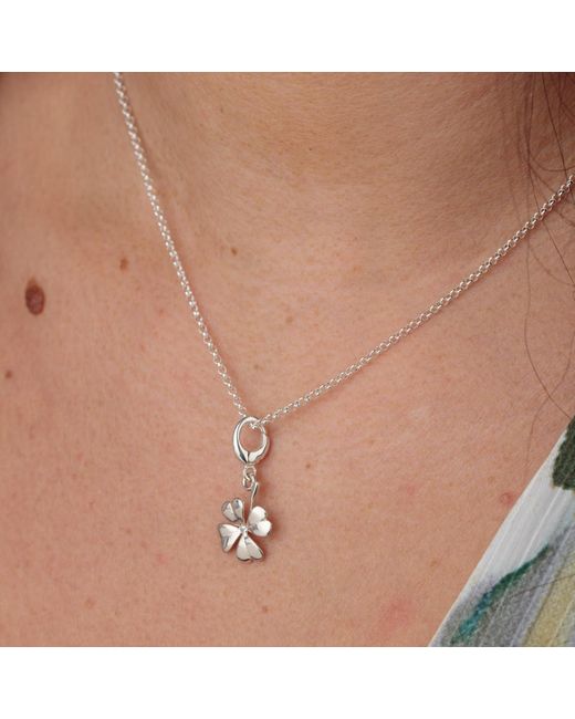 Lily Charmed Metallic Sterling Four Leaf Clover Charm Necklace