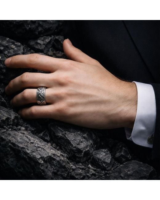 Tg-Jewellery by Tamara Gervasio Green Abstract Ring – Sterling With Sapphires for men