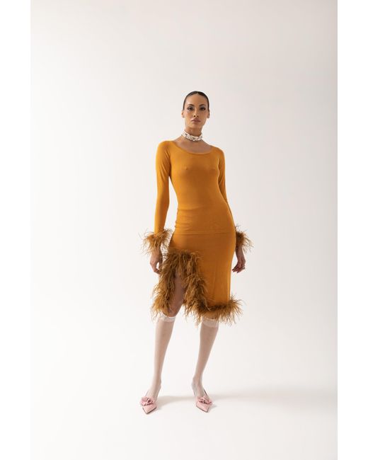Andreeva Orange Camel Knit Top