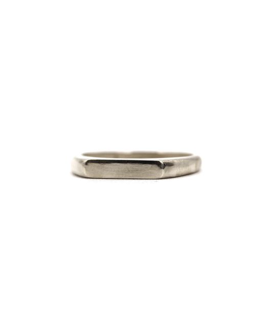 VicStoneNYC Fine Jewelry White Timeless Signet Bar Ring for men
