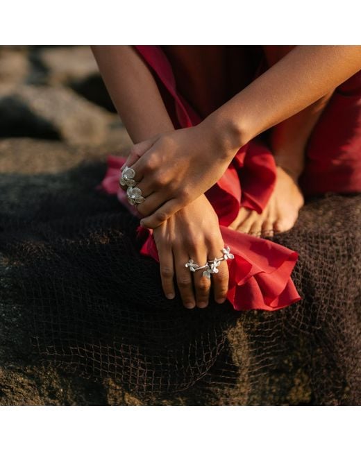 Raxada White Spellbound Flower Ring