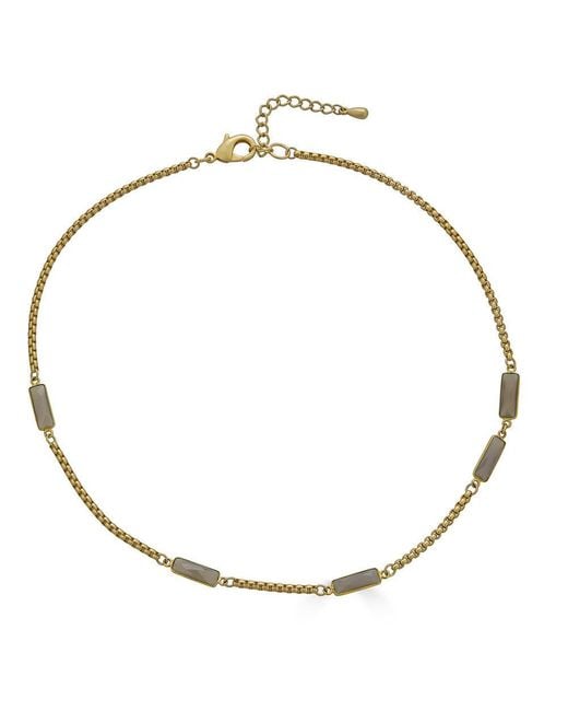 Loni Paul Jewelry Metallic Moonstone Baguette Short Necklace