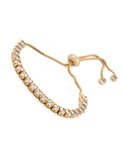 Ebru Jewelry Metallic Sparkly Diamond Adjustable Fashion Bracelet