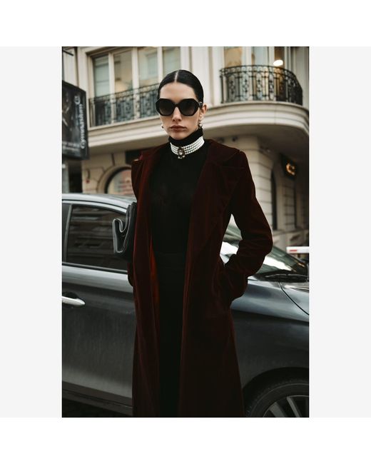 Roqaia Fashion House Red Burgundy Velvet Jacket