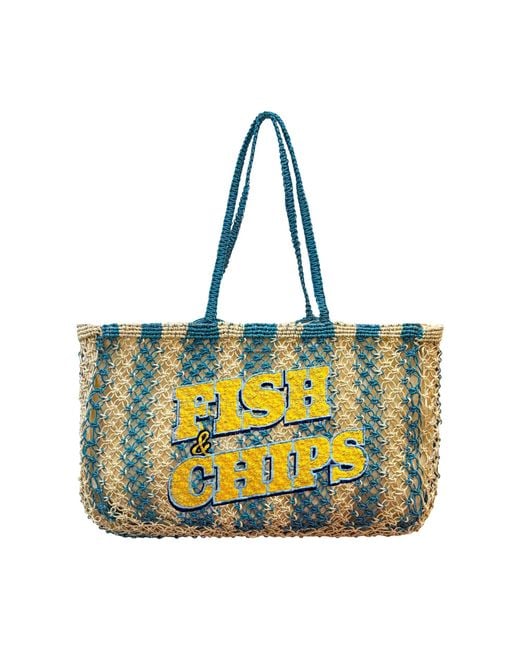 Lilly Loves Yellow Fish & Chips Jute Bag