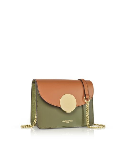 Le Parmentier Green New Ondina Mini Color Block Shoulder Bag