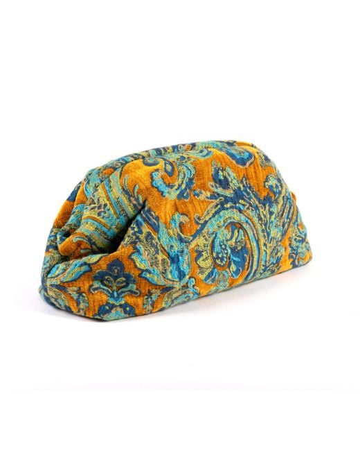SJW BAGS LONDON Multicolor Serai Paisley Clutch Saffron