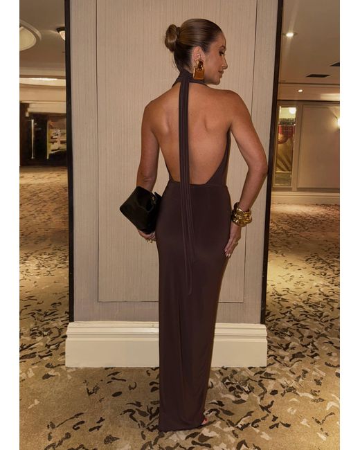 Alia Studio Brown Frisson Maxi Dress