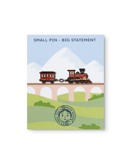 Make Heads Turn Red Enamel Pin Train Journey