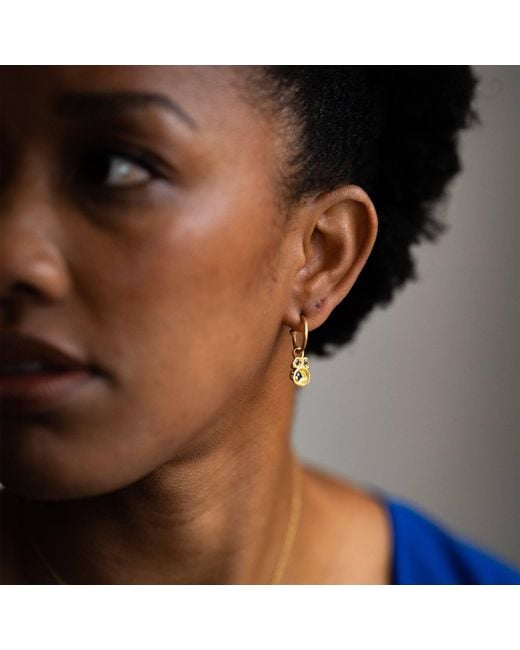 Claire Hill Designs Metallic Sapphire Lichen Hoop Earrings