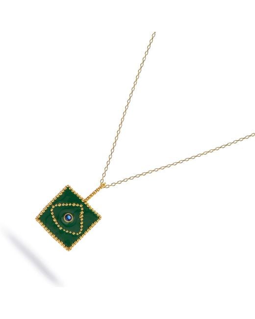 Ebru Jewelry Green Mystic Verde Evil Eye Necklace