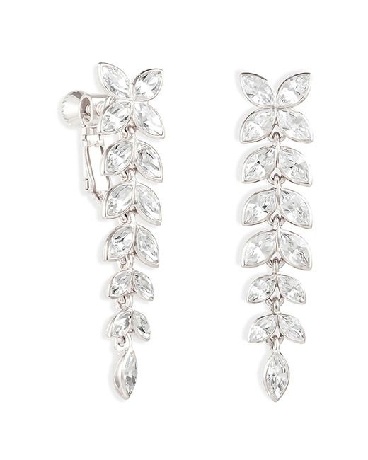 Grosse White Platinum & Crystal Drop Clip On Earrings, Series Cocktail