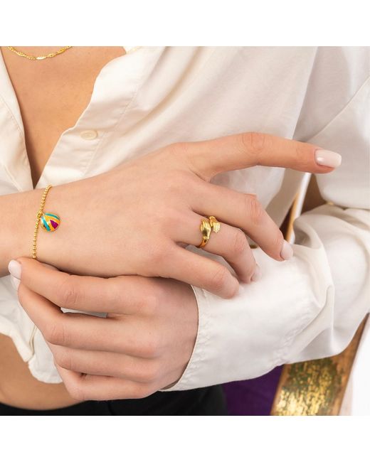Spero London Metallic New Hug Ring With Hands Sterling & Plated