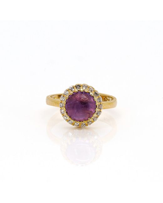 Ebru Jewelry Pink Diamond Amethyst Gemstone Ring