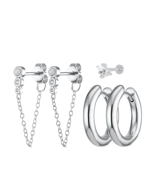 Scream Pretty Metallic Chunky Pearl Earring Stacking Set