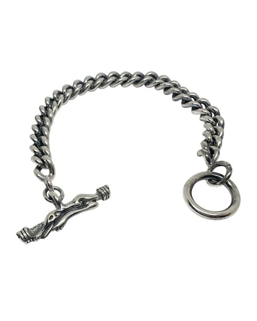 Tg-Jewellery by Tamara Gervasio Metallic Sterling Curb Chain Bracelet With Celtic Crocodile Hand T-Bar Clasp for men