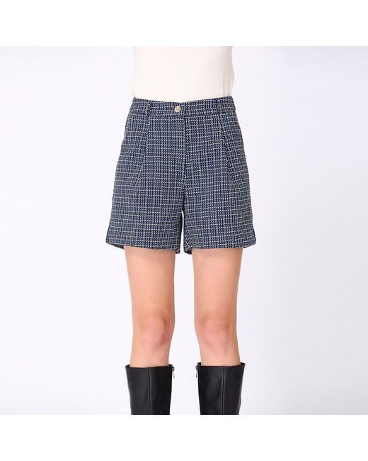 Smart and Joy Blue Micro Houndstooth Short Pants