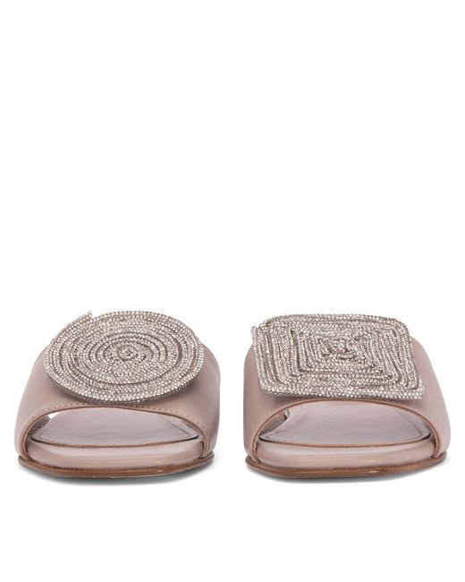 Beautiisoles by Robyn Shreiber Made in Italy Pink Neutrals Adeline Work Sexy Flat Leather Sandal