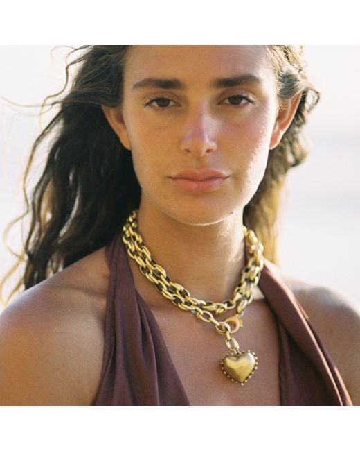 Sccollection Metallic Marley Dotted Heart Necklace