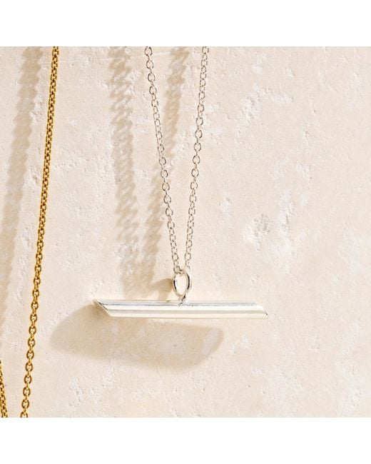 Posh Totty Designs White Sterling Flow T Bar Necklace