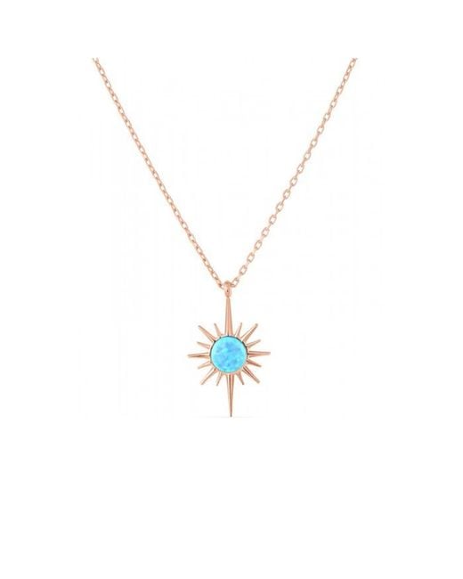 Spero London Metallic Opal Northernstar Sterling Pendant Necklace