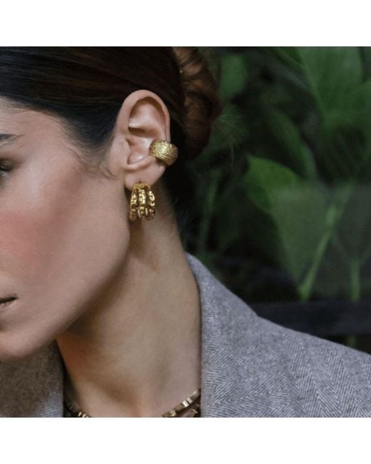 LINYA JEWELLERY Yellow Fery Striped Cartilage Earring