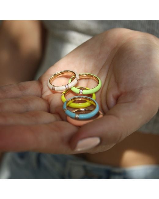 Leeada Jewelry Blue Lamill Enamel Stacking Ring