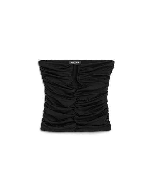 Nocturne Black Drape-Designed Crop Top