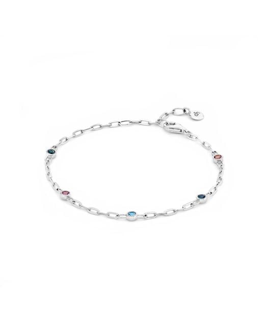 Dinny Hall Metallic Coloured Gemstone Paperclip Chain Bracelet
