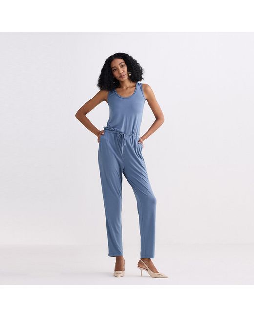 REISTOR Blue Relaxed Drawstring Jumpsuit