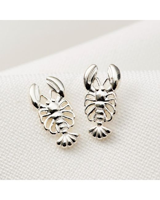 Posh Totty Designs Metallic Sterling Silver Lobster Stud Earrings