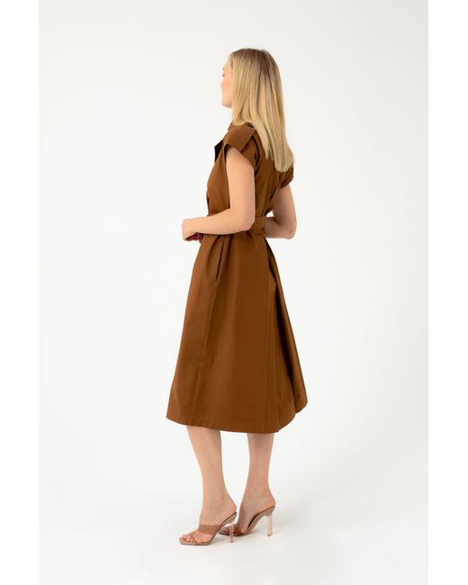 InAvati Brown Safari Camel Dress