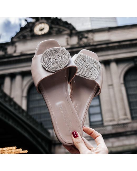 Beautiisoles by Robyn Shreiber Made in Italy Pink Neutrals Adeline Work Sexy Flat Leather Sandal