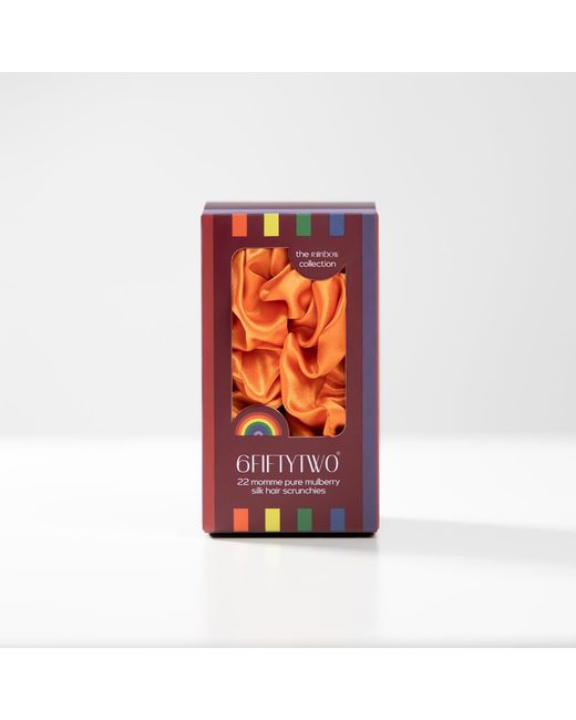 6Fiftytwo® Orange Pure Mulberry Classic Silk Scrunchies