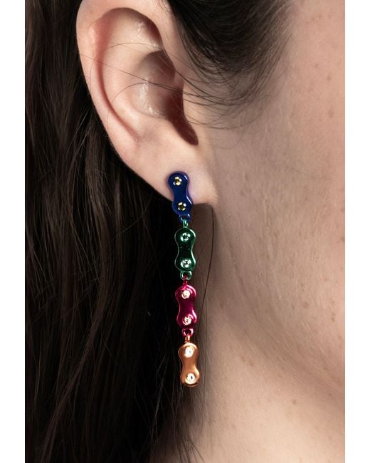Lavani Jewels Blue Pazu Chain Earrings
