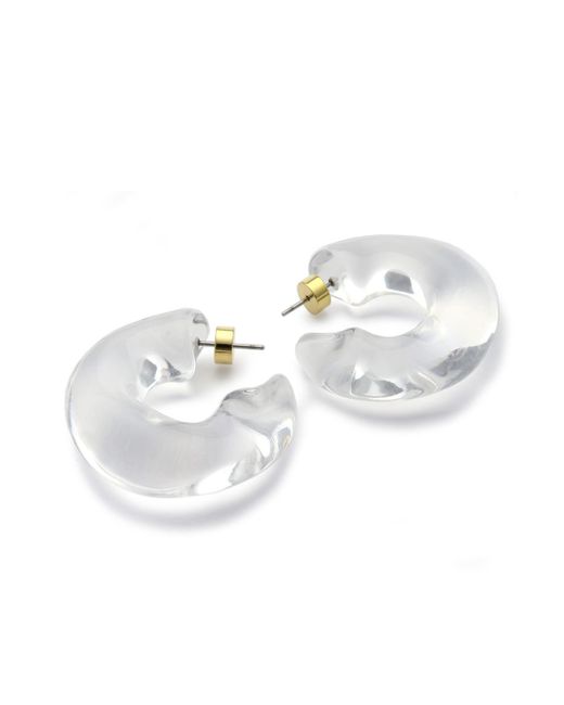 Hye Jane Jewelry Metallic Clear Rena Resin Hoops