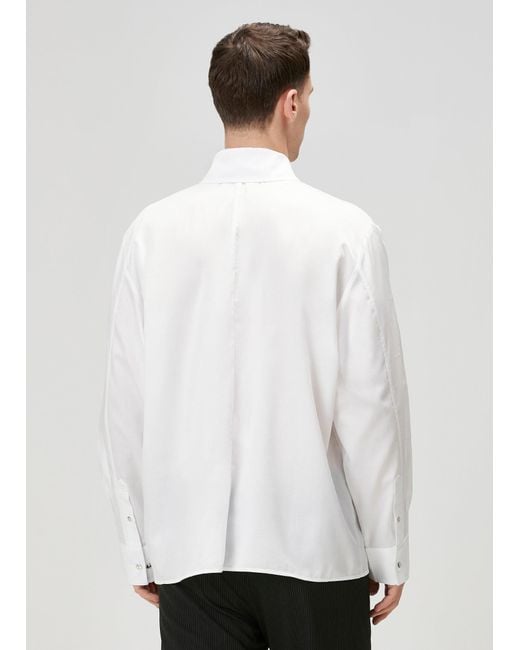 Pcfg White Pure Cotton Woven Shirt With Zip for men